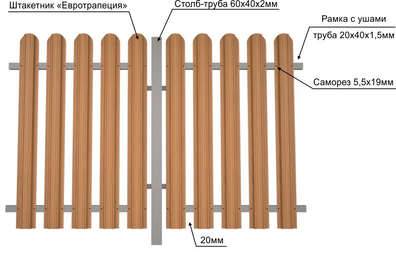 Штакетник зазор 2 см фото